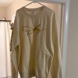 Men's Cream Sweater with Gold Logo